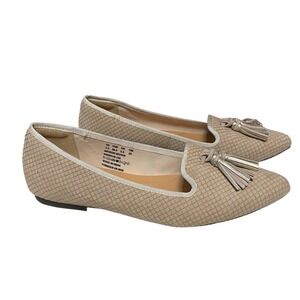 Hush Puppies Sadie Bounce Tassel Pointed Toe Ballet Flats Neutral Beige Size 7.5